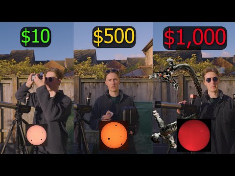 Видео: Что ВЫ сможете УВИДЕТЬ в СОЛНЕЧНЫЙ телескоп за 10, 500 и 1000 долларов! 🔭🌟🔥