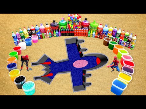 Видео: Как сделать реактивный самолет из цемента и шариков Orbeez, Giant Fanta, Mtn Dew, 7up, Coca Cola ...