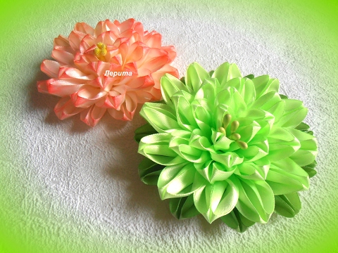 Видео: Цветы канзаши  из узкой ленты 1,2 см, кувшинка мастер класс