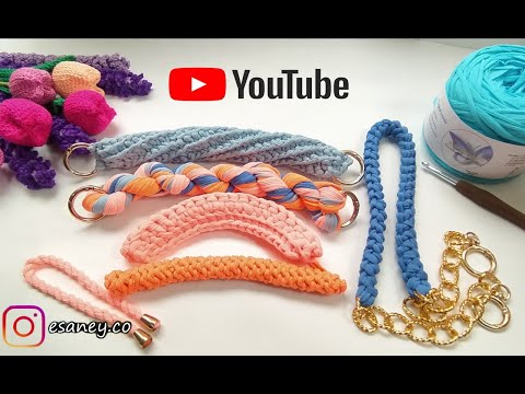 Видео: Вау! Ручки для сумок, которые можно сделать из футболки в резинку😍/ Мастер-класс по вязанию крючком