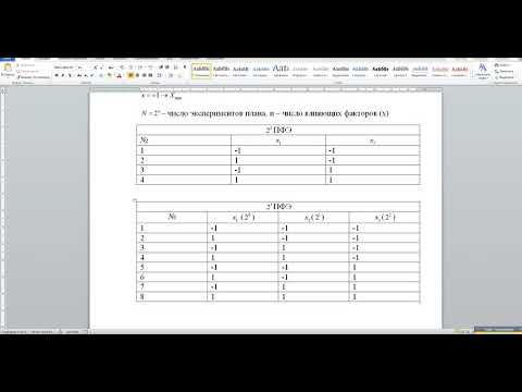 Видео: Полный факторный эксперимент