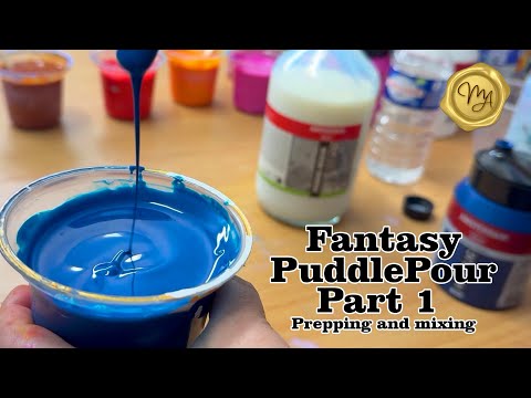 Видео: Fantasy PuddlePour, часть 1 ✨ Смешивание цветов и подготовка с акриловой заливкой Amsterdam Paint...