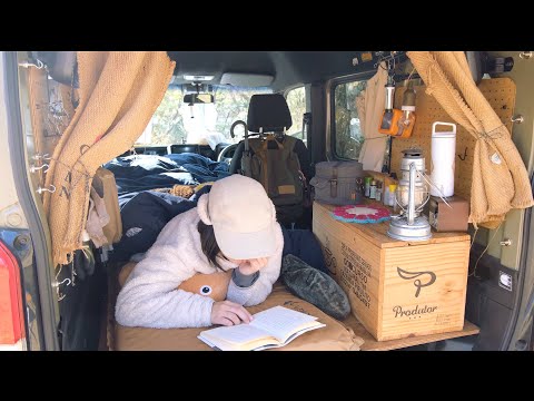 Видео: Зимний автомобильный кемпинг в узкой машине.