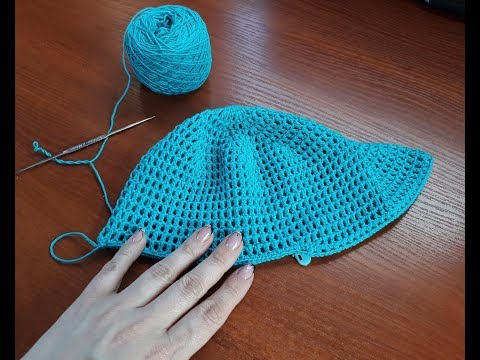 Видео: Кепка - уточка крючком. Часть 3.