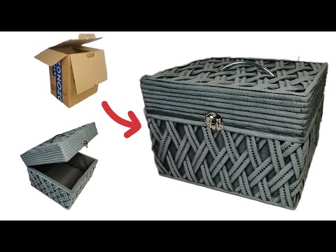 Видео: DIY🌼 A chic cardboard box storage box! Шикарный ящик для хранения из картонной коробки!