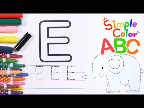 Видео: Для детей Рисование раскраски | Раскрашиваем алфавит, рисуем слона, учим букву Е