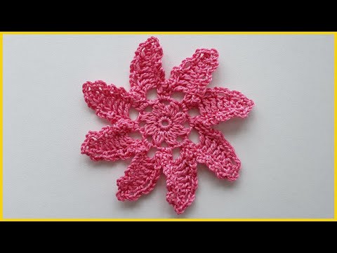 Видео: АЖУРНЫЙ Цветок для ирландского кружева. Вязаный Цветок крючком. Вязание крючком / Crochet Flower
