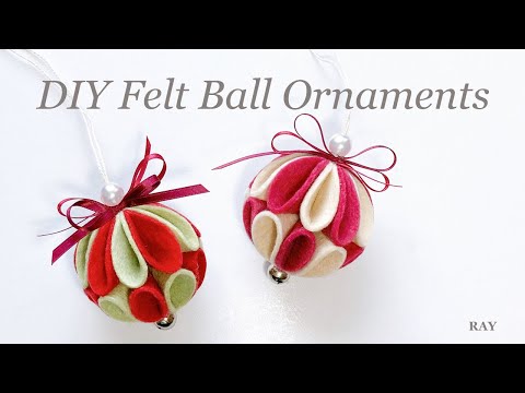 Видео: DIY войлочная шар орнамент | "Felt Ball Ornaments" Handmade Home Decor Tutorial