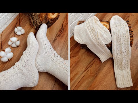 Видео: МК Ажурные носки японским узором /ч. 4/ МЫСОК И ШОВ ПЕТЛЯ В ПЕТЛЮ.