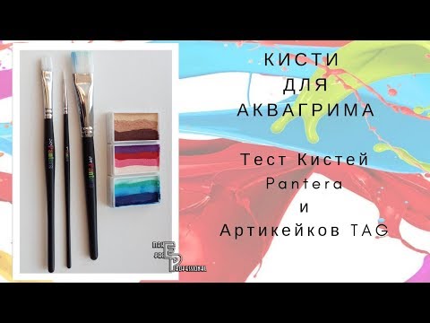 Видео: Кисти для Аквагрима | Тест кистей Pantera | Артикейки Tag | Возможности плоских кистей | Выпуск 78