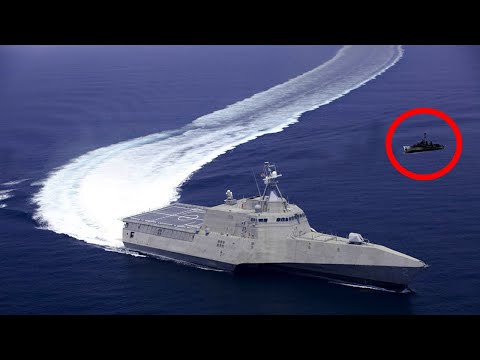 Видео: Неожиданная атака иранского катера против несокрушимого американского крейсера | История
