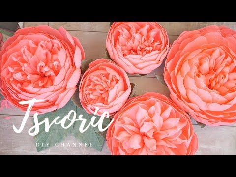Видео: LARGE paper flowers / БОЛЬШИЕ цветы из бумаги 1,5 метра на один цветок  / DIY TSVORIC