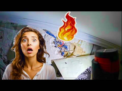Видео: ✅ГОРИТЬ🔥 в стене за штукатуркой! Срочный ⚡️Вызов ЭЛЕКТРИКА⚡️ — мгновенная реакция!