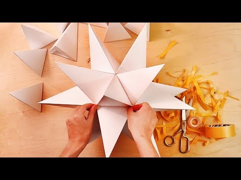 Видео: Большой звездчатый додекаэдр многогранник из бумаги, star polyhedron