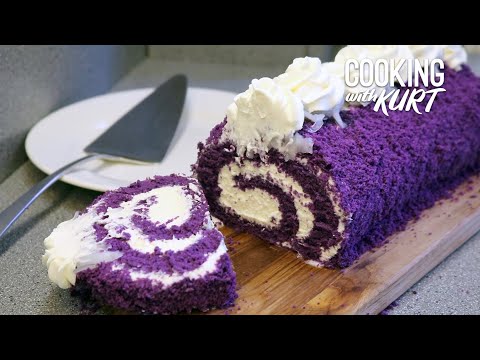 Видео: Макапуно-ролл Red Ribbon Ube 'n Cream с филиппинским фиолетовым ямсом | Готовим с Куртом (Вселенн...