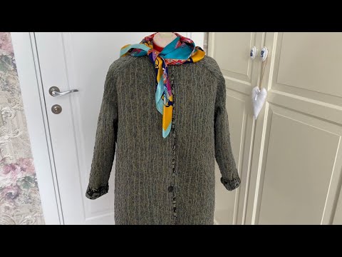 Видео: Легкое пальто в смешанной технике: Crazy Wool и пицца из остатков пряжи.Стежка. Сама себе дизайнер.
