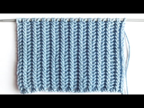 Видео: Двухсторонний простой узор спицами для вязания шарфа, джемпера (схемы, вязание по кругу)