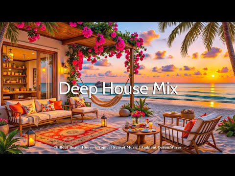Видео: Chillout Beach House | Тропическая музыка заката | Окружающие океанские волны