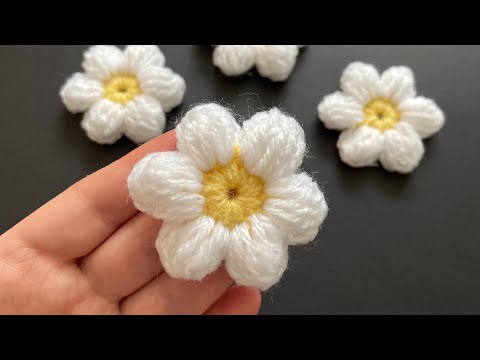 Видео: Квітка гачком | Ромашка гачком | Crochet flower | Цветочек крючком | Ромашка крючком