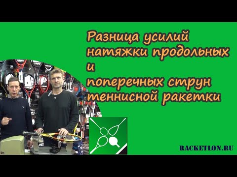 Видео: Разница натяжки продольных и поперечных струн ракетки в зависимости от формы обода и струны
