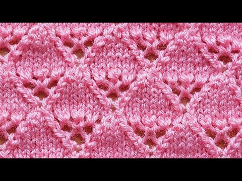 Видео: Красивый ажурный узор спицами для джемпера, жакета, туники.