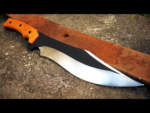 Видео: Ковка массивного ножа из рессоры грузовика