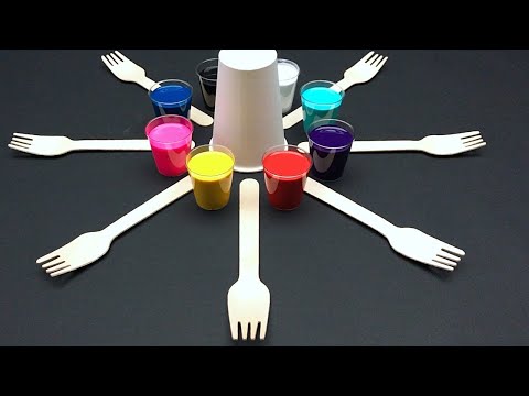 Видео: Как рисовать вилкой - Fluid Art Painting от Tiktus