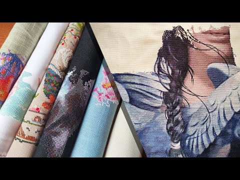 Видео: Все мои начатые процессы / Вышивка крестом / Начатые вышивки
