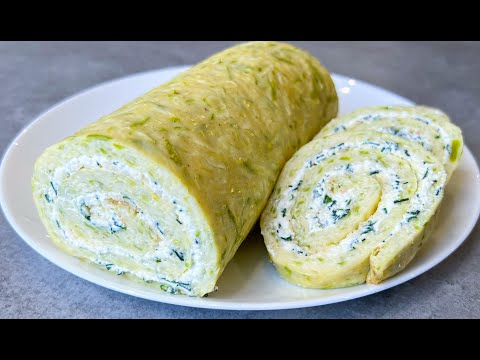 Видео: Рулет из Кабачков с Вкуснейшей Начинкой!!! / Рецепт из Кабачков / Zucchini Rolls