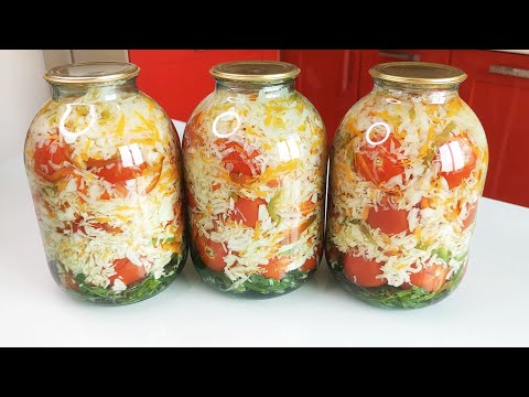Видео: Еще совсем НЕ ПОЗДНО приготовить эти консервированные ПОМИДОРЫ С КАПУСТОЙ! Мой проверенный рецепт!