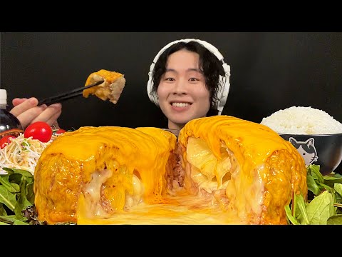 Видео: АСМР суперогромный сырный гамбургер【субтитры/Mukbang/eatingsound】