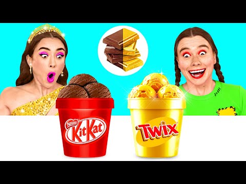 Видео: Челлендж. Шоколадная Еда vs Настоящая еда | Вкусные Кухонные Лайфхаки от TeenTeam Challenge