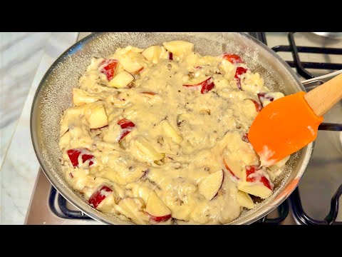 Видео: Яблочный ПИРОГ на сковороде за минуты, который тает во рту! Быстрый и Вкусный Завтрак!