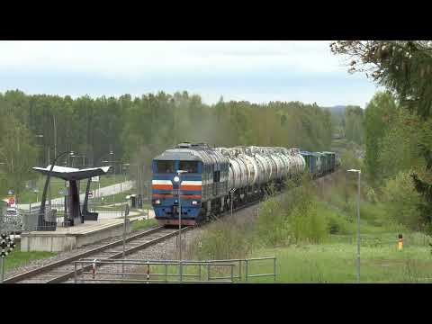 Видео: Тепловоз 2ТЭ116-1034 на о.п. Юленурме / 2TE116-1034 at Ülenurme stop