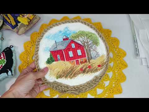 Видео: вышивка крестом: итоги весны, процессы готовые работы, остатки