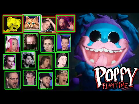 Видео: Реакция Летсплейщиков на Нападение Собаки Хаги Ваги (Мопс Пи Джей) в Poppy Playtime Chapter 2