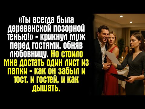 Видео: «Ты всегда была деревенской позорной тенью!» — крикнул муж перед гостями, обняв любовницу. Но стоило