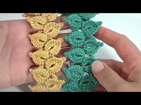 Видео: Попробуйте ЭТО немедленно! Оригинальная лента, вязаная крючком ветка, авторский дизайн, 3D-схема ...