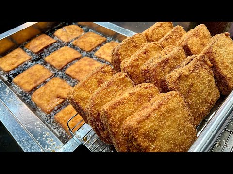 Видео: Каждый день очереди за этим! Хрустящий квадратный крокет, который мгновенно раскупают