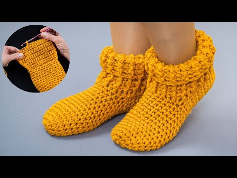 Видео: Следки крючком быстро и просто - для новичков!