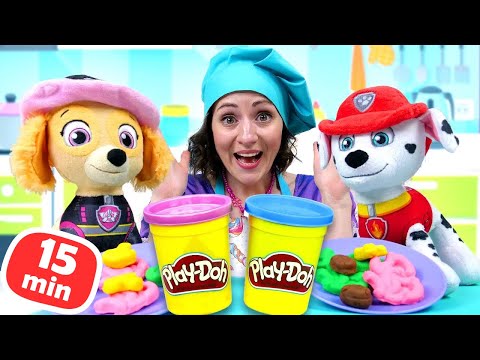 Видео: Готовлю игрушкам — Кухня Play‑Doh со Щенячьим Патрулём 🍝🥧😊