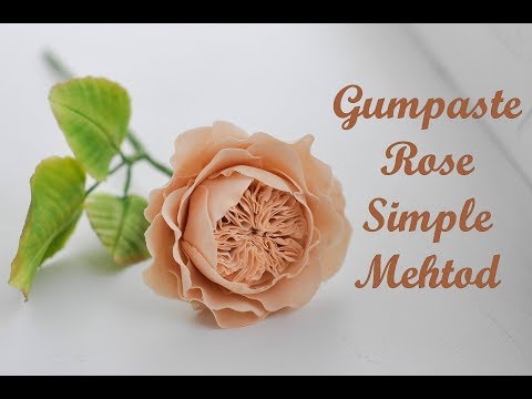 Видео: David Austin Gumpaste Rose Tutorial. Quick Mehtod.Fondant Rose. Роза из мастики просто.