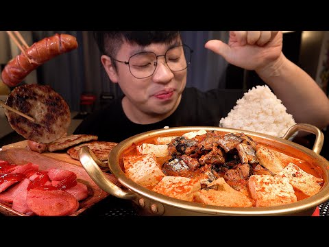 Видео: SUB_Мукбанг с кимчи чиге из сайры - вкусная еда Сам сделал Легендарный мукбанг