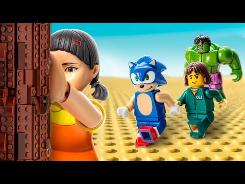 Видео: LEGO супергерои в Игре в Кальмара!