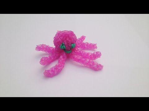 Видео: Объемный осьминог, на обычном станке, Радужки Rainbow Loom