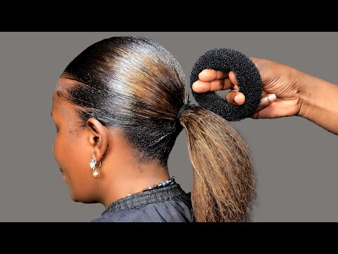Видео: Милый и простой урок по созданию аккуратного низкого пучка всего за несколько минут. Очень подроб...