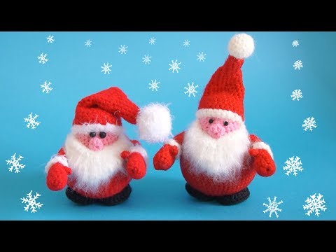 Видео: Вязаная крючком ёлочная игрушка Дед Мороз | Crochet Santa Tutorial