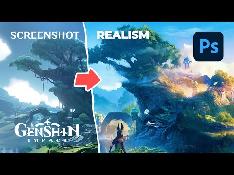 Видео: Превратил кадр из Геншина в реалистичный арт / Photoshop и Blender