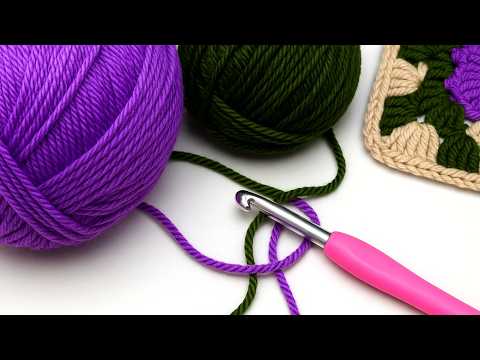 Видео: НОВИНКА💥 Посмотрите, какой красивый бабушкин квадрат крючком. Вязание крючком