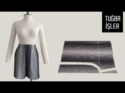 Видео: Как просто сшить шорты палаццо и сделать выкройку (очень легкий способ) | Tuğba İşler